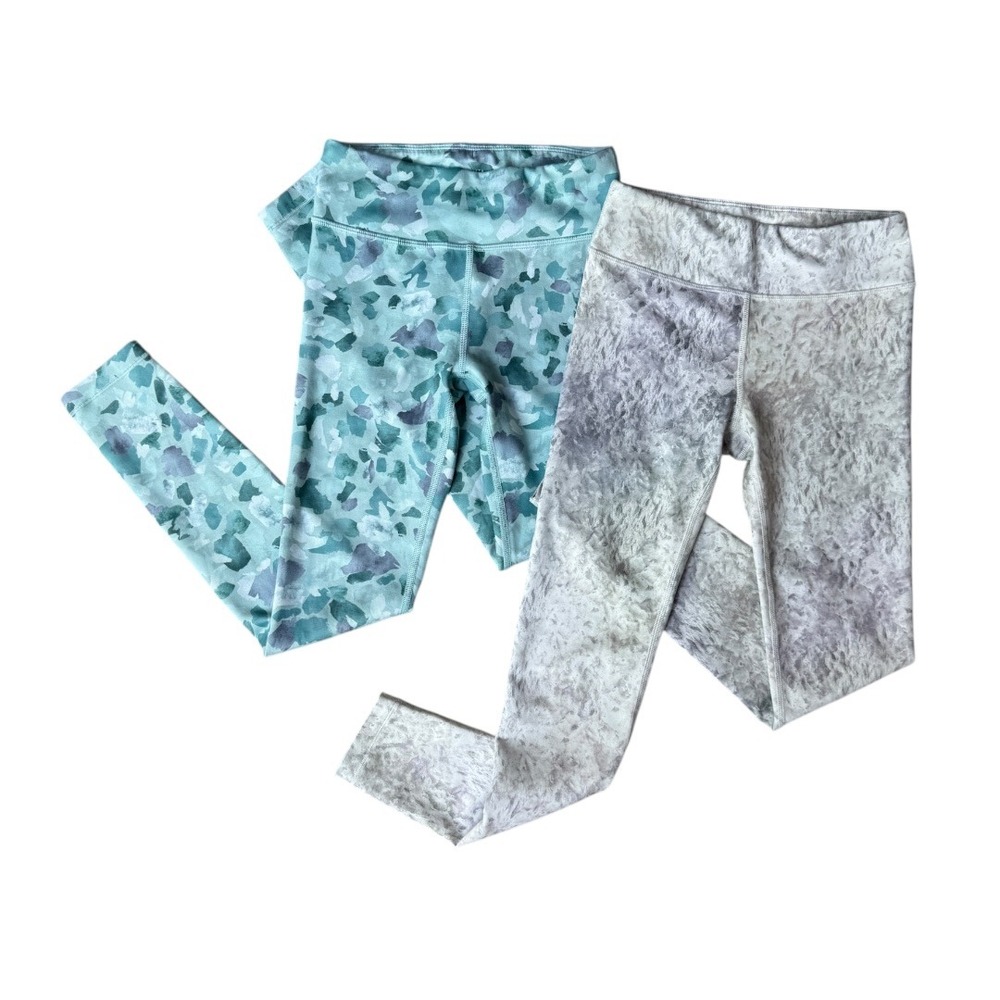 Athleta Girl High Rise Printed Chit Chat 2 Pack Leggings Size Medium (8-10)